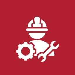 Here are a few options for an alt tag, all under 8 words: * **Technician with tools and gear** * **Maintenance and repair services** * **Worker, tools, and gears** * **Technical support icon** The best option will depend on the specific context where the image is used.